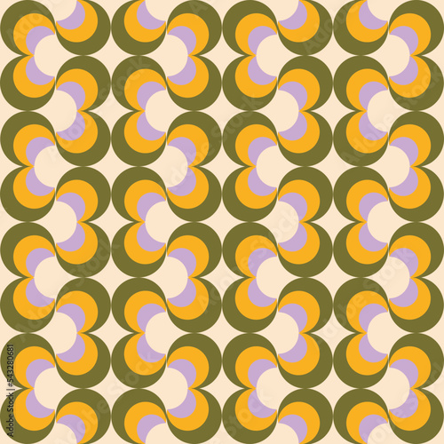 60s fashion style abstract geometric seamless pattern for fabric, stationery or wallpaper.