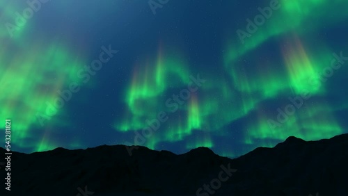 Wallpaper Mural 4k video of aurora borealis lights moving in the sky. 3d animation Torontodigital.ca