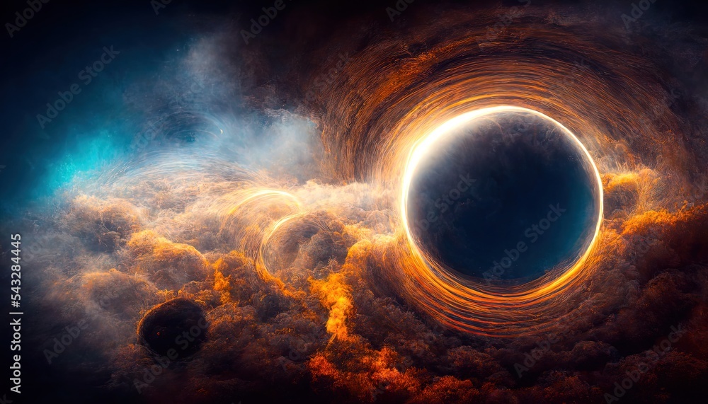 Black hole nebula distortion