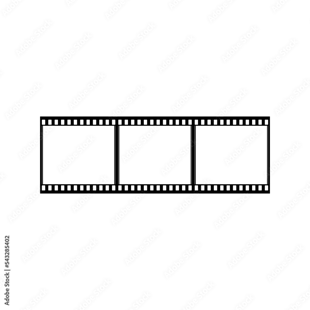 Film strip icon. Film tape line and glyph version, outline and filled vector sign.