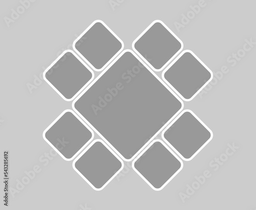 Collage for photos or images. Vector template empty frames. Creative mockup.