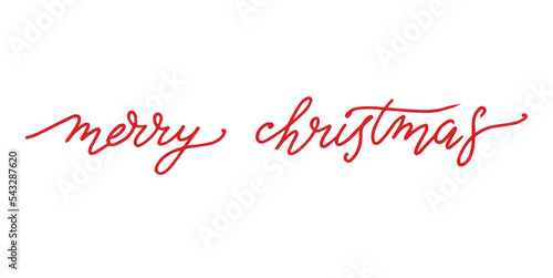 Merry Christmas  red letters on the white background.  Creative typography for Holiday greeting cards  banner Hand-drawn modern style calligraphy for holiday banners  invitations. Christmas card.