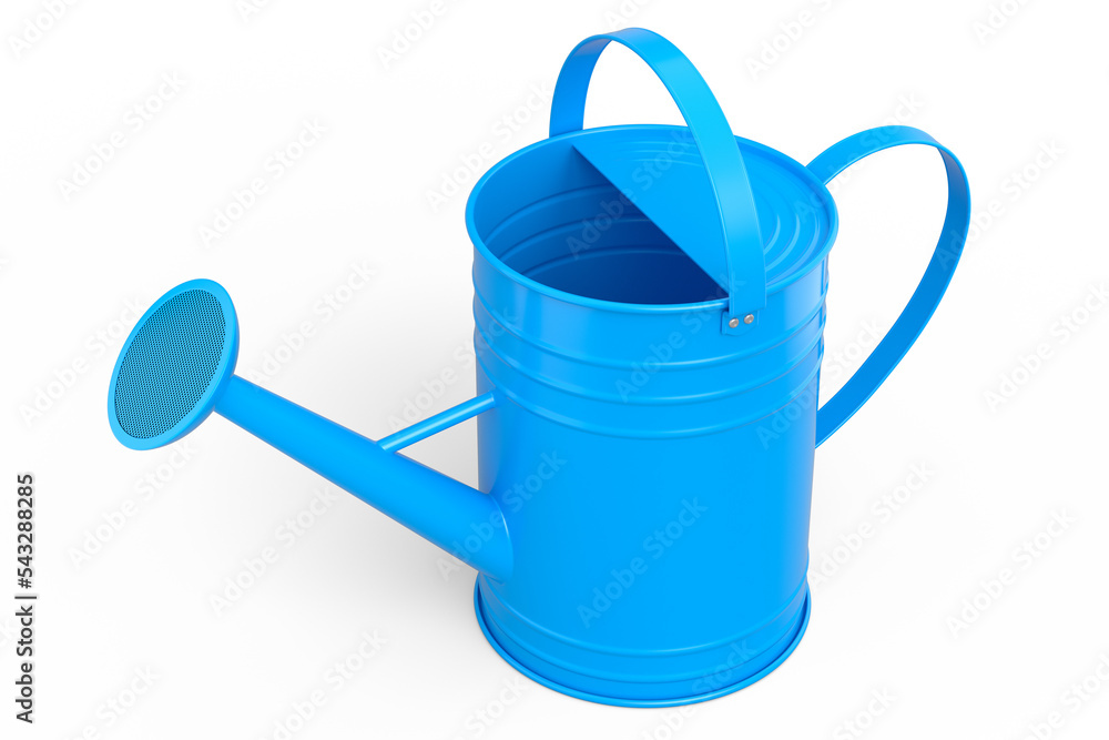 Watering can on white background. 3d render concept of gardening equipment tools Watering can on white background. 3d render concept of gardening equipment tools