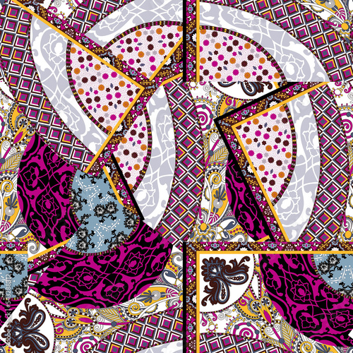 grafting fragments cement tiles pattern