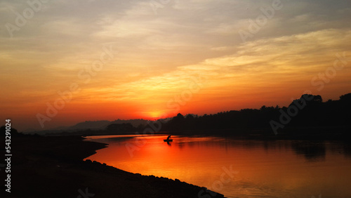 sunset over the river © Abhishek