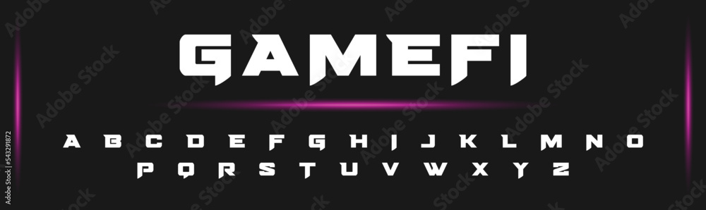 GAMEFI Luxury letter fonts and alphabet set. Modern tech typeface ...