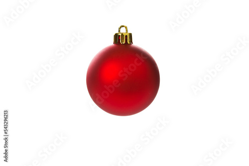 Red Christmas holiday ornament on transparent background
