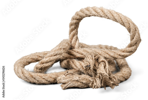 Konstfotografi ship rope and knot isolated on white background
