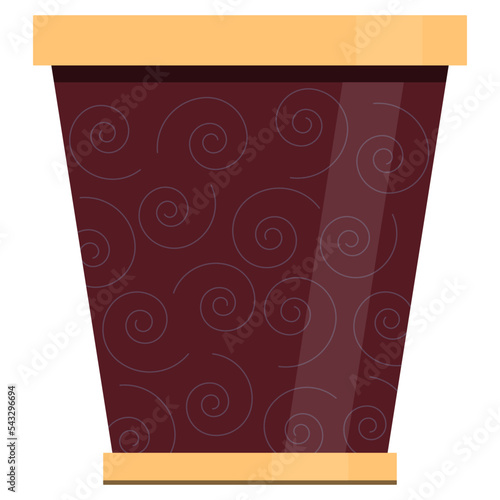 Pot. Empty plant earthen pot in cartoon style.