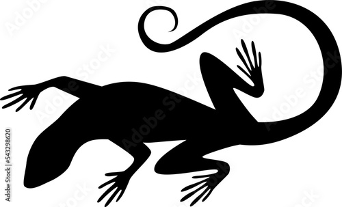 Black silhouette lizard tattoo