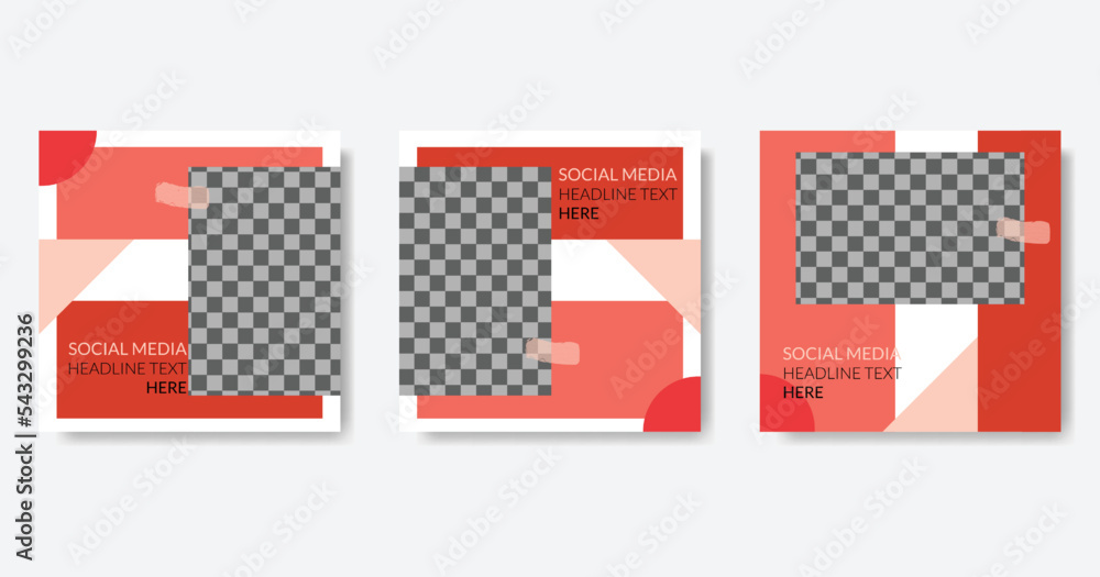 Social media post template with red and pink color Social media post template with red and pink color