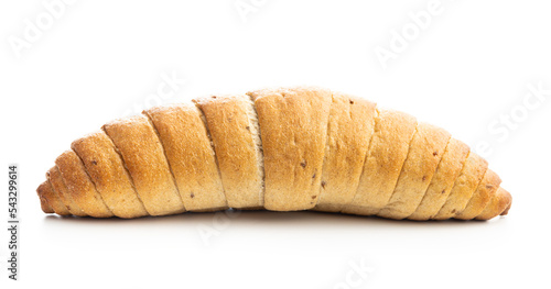 Bread roll. Croissant isolated on white background.