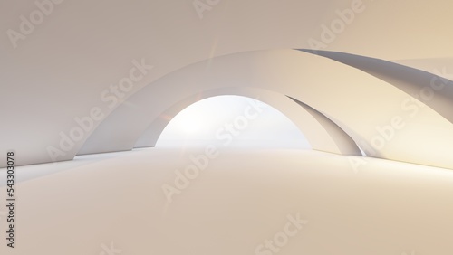 Fototapeta Naklejka Na Ścianę i Meble -  Abstract architecture background arched interior 3d render