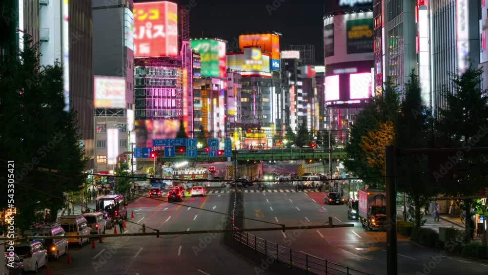 Time lapse of Kabukicho district in Shinjuku in Tokyo, Japan Time lapse of Kabukicho district in Shinjuku in Tokyo, Japan