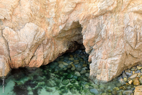 Fototapeta Naklejka Na Ścianę i Meble -  Hidden Cave at Soberanes Point. Carmel-By-The-Sea, California, USA.