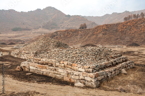 Ji'AN, JILIN PROVINCE, CHINA: Shanchengxia Noblemen's Cemetery, UNESCO World Heritage Site nammed Capital Cities and Tombs of the Ancient Koguryo Kingdom photo