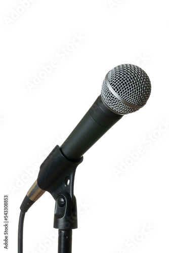 Stage microphone isolated against white