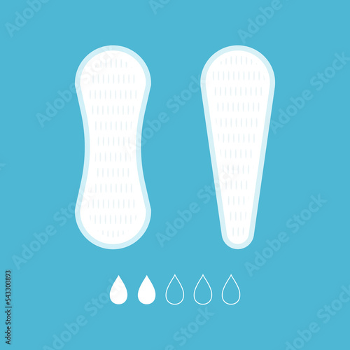 Panty liners and absorbency scale flat illustration