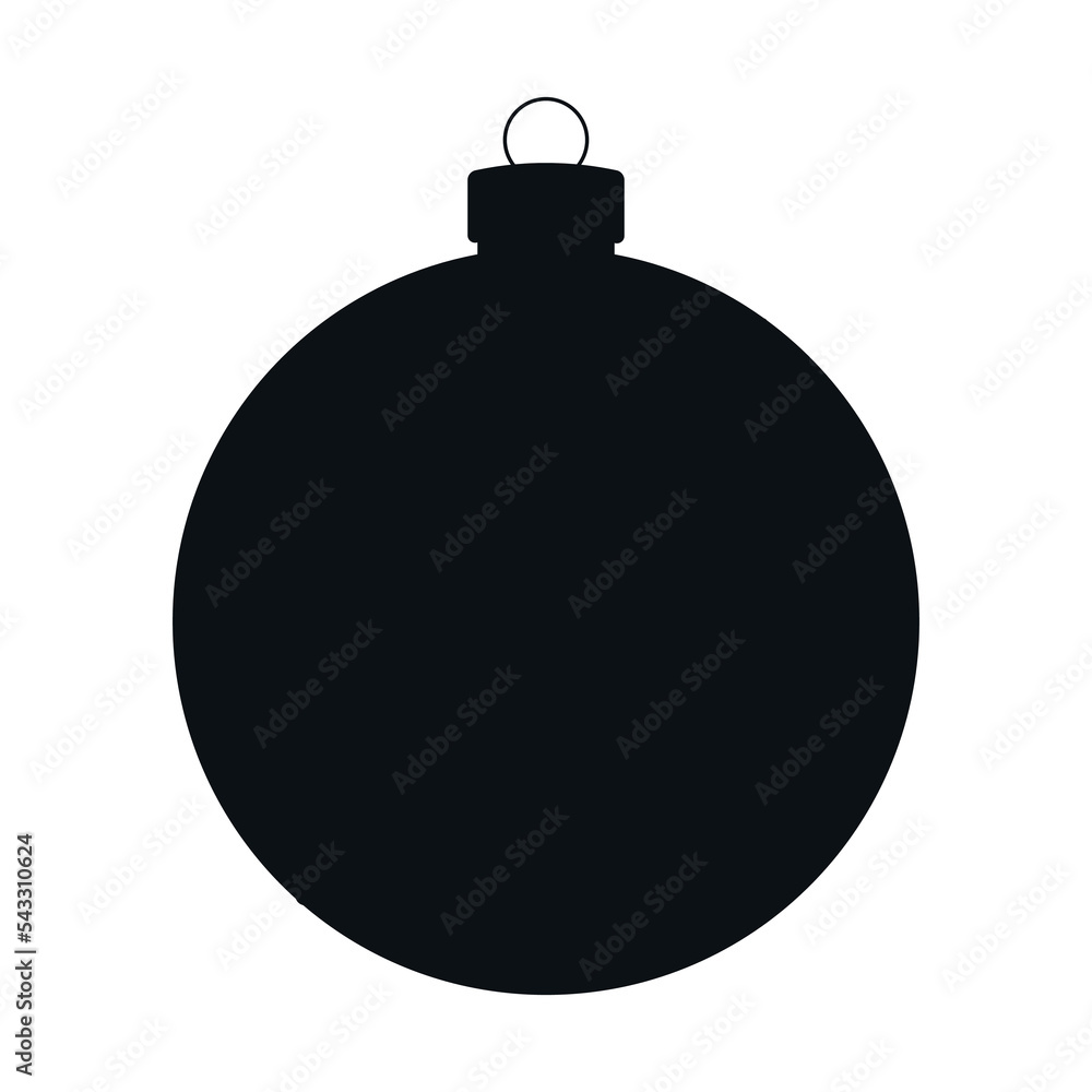 Silhouette of a Christmas ball. Vector illustration Silhouette of a Christmas ball. Vector illustration