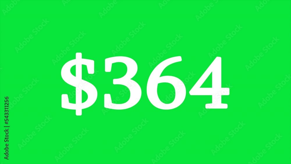 Money animation, simple 1000 dollars counter on green screen background, 4k Money animation, simple 1000 dollars counter on green screen background, 4k