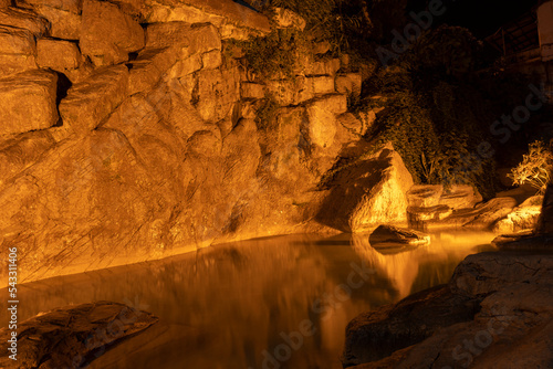 reflections in the night water