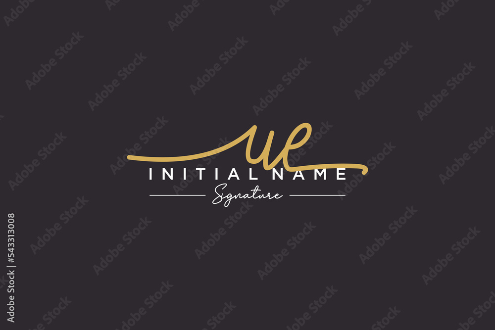 Initial UE signature logo template vector. Hand drawn Calligraphy lettering Vector illustration. Initial UE signature logo template vector. Hand drawn Calligraphy lettering Vector illustration.