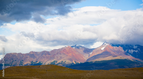 Views of slopes and peaks of Andes mountains of South Patagonia. Argentina, Chile, Andes