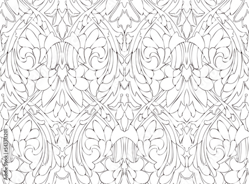 Outline monochrome seamless pattern with geometric elements. Useful for web background, textile, wrapping.