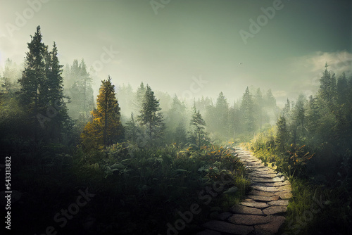 Forest Path  Made by AI  Artificial Intelligence