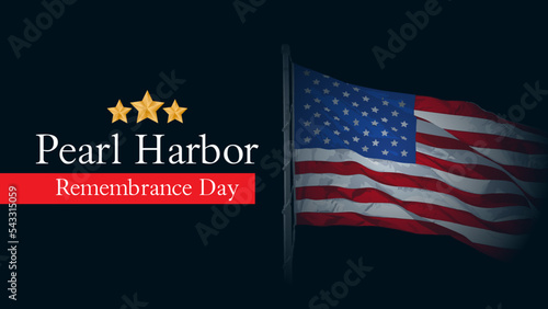 Pearl Harbor Remembrance Day USA Flag Vector Background Template