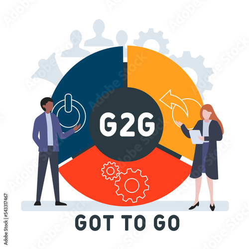 g2g - got to go acronym. business concept background.  vector illustration concept with keywords and icons. lettering illustration with icons for web banner, flyer, landing 