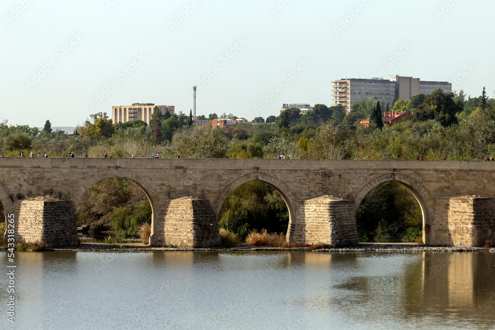 Guadalquivir river and the Roman bridge of Cordoba, Spain
