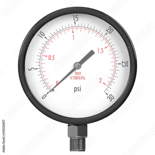 3d rendering illustration of a pressure gauge