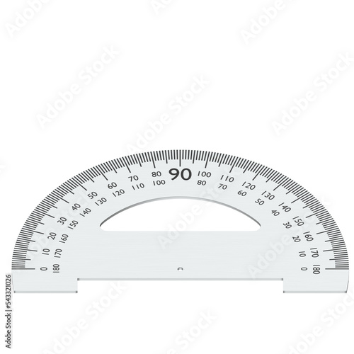 3d rendering illustration of a protractor