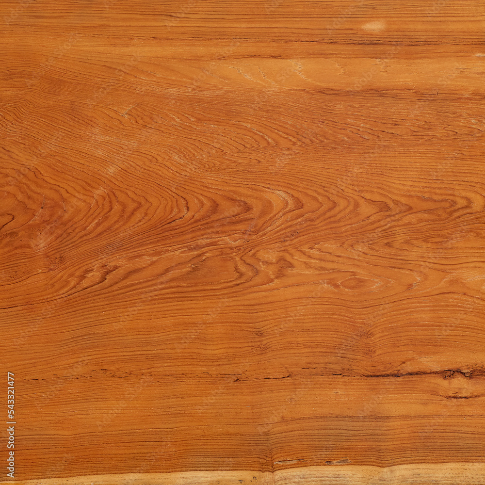 Fototapeta premium Wood Grain Detail, vintage arts and crafts teak table, organic texture.