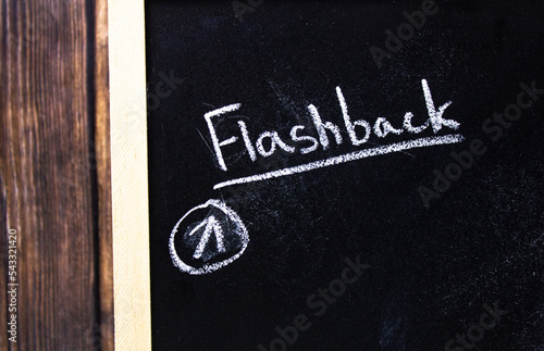 Cuadro en lienzo FLASHBACK - concept text in chalk on a blackboard