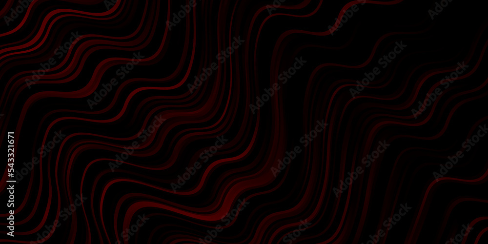 Dark Red vector template with curved lines.