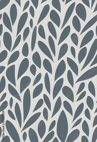 seamless leaves pattern on grey background