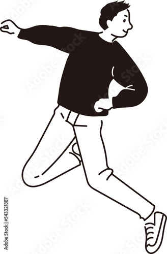 ジャンプする男性のイラスト