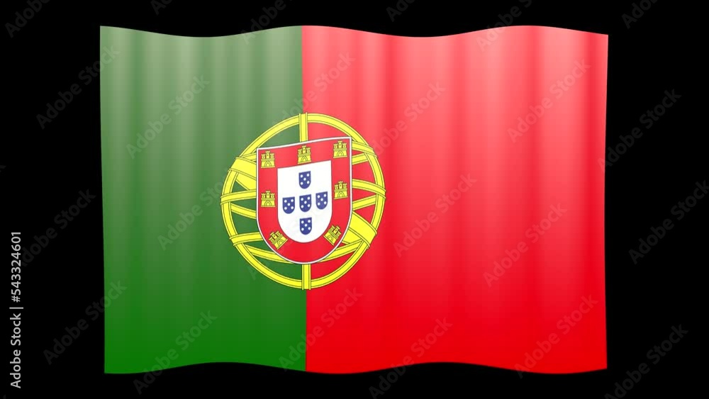 Animation du drapeau du Portugal flottant au vent Animation du drapeau du Portugal flottant au vent