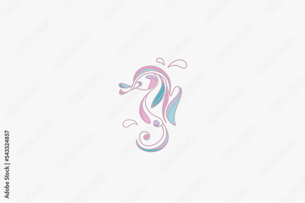 Illustration vector graphic of sea horse feminine decorative