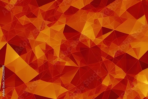 Geometric ornament. Abstract fractal. Background image. Geometric seamless pattern. Pattern for website, corporate style, party invitation, wallpaper.Golden drawings on a red background