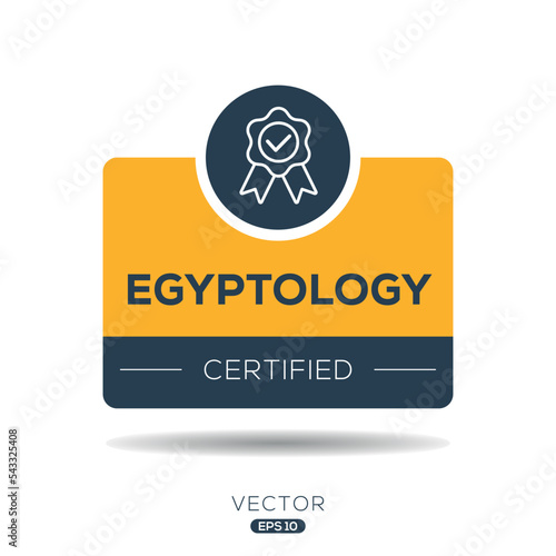 Creative (Egyptology) Certified badge, vector illustration.