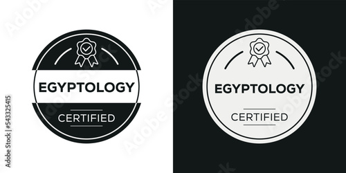 Creative (Egyptology) Certified badge, vector illustration.
