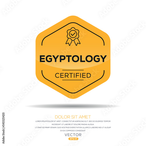 Creative (Egyptology) Certified badge, vector illustration.