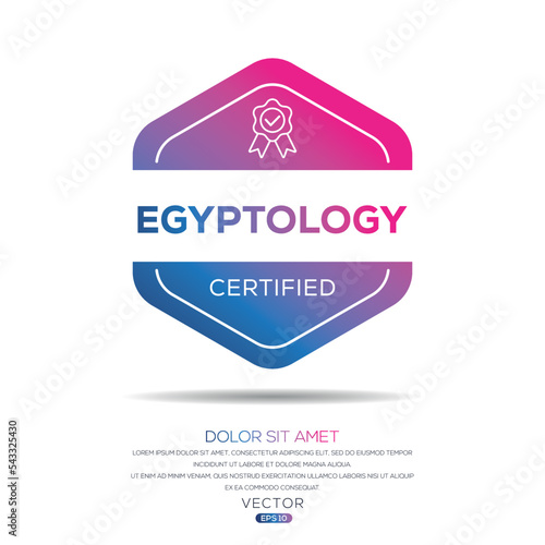 Creative (Egyptology) Certified badge, vector illustration.