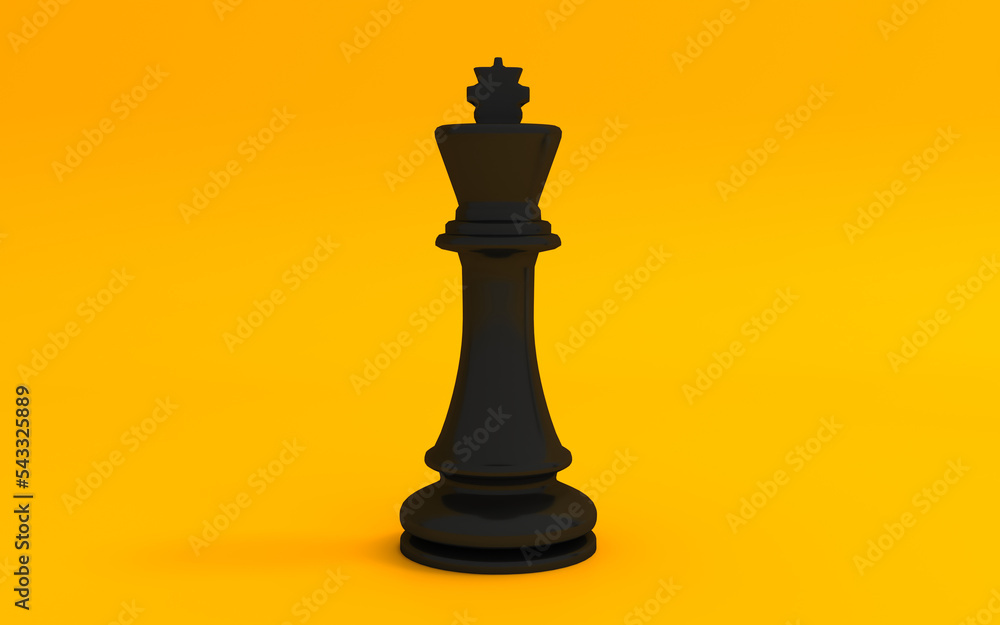 Black and white queen chess piece isolated on pastel yellow background. Chess game figurine. Chess pieces. Table games. Strategy games. Creative minimal concept. 3d rendering. Black and white queen chess piece isolated on pastel yellow background. Chess game figurine. Chess pieces. Table games. Strategy games. Creative minimal concept. 3d rendering.