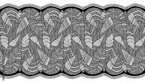 Abstract symmetric leaf pattern sequences lace for design.