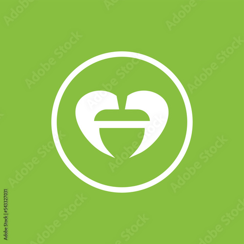 Love acorn logo icon design template elements - Vector