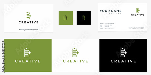 card template with logo icon